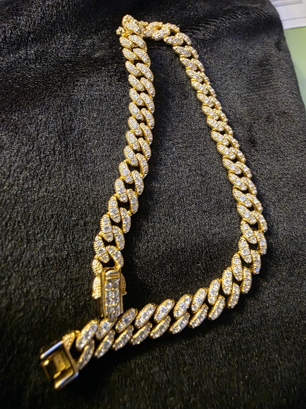Cuban MONACO / C'Z LADIES BRACELET STERLING SILVER IN GOLD COLOR(STAMPED)